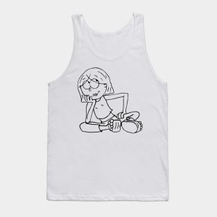 Lizzie McGuire Cartoon Outline Purple Tank Top